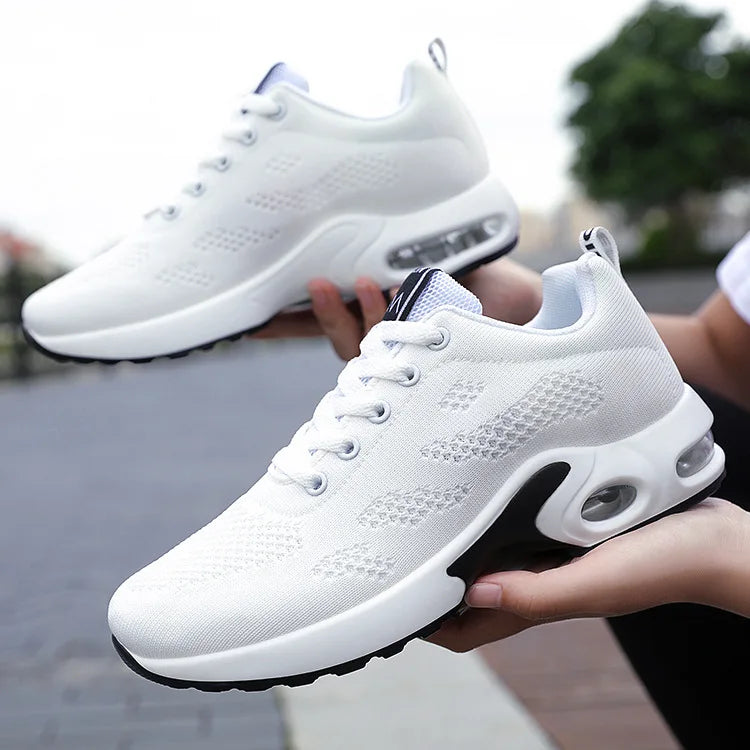 Women's Breathable Lace-Up Running Sneakers — Casual Fashion Sports Shoes (Sizes 36-44)
