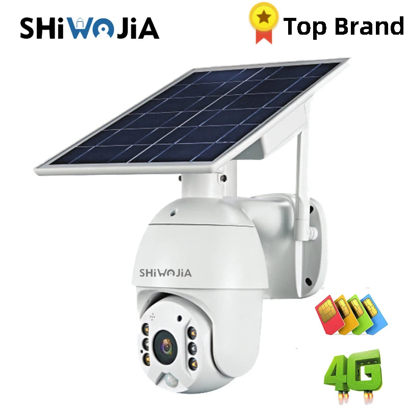 SHIWOJIA Solar Security Camera – 4G or Wi-Fi Options