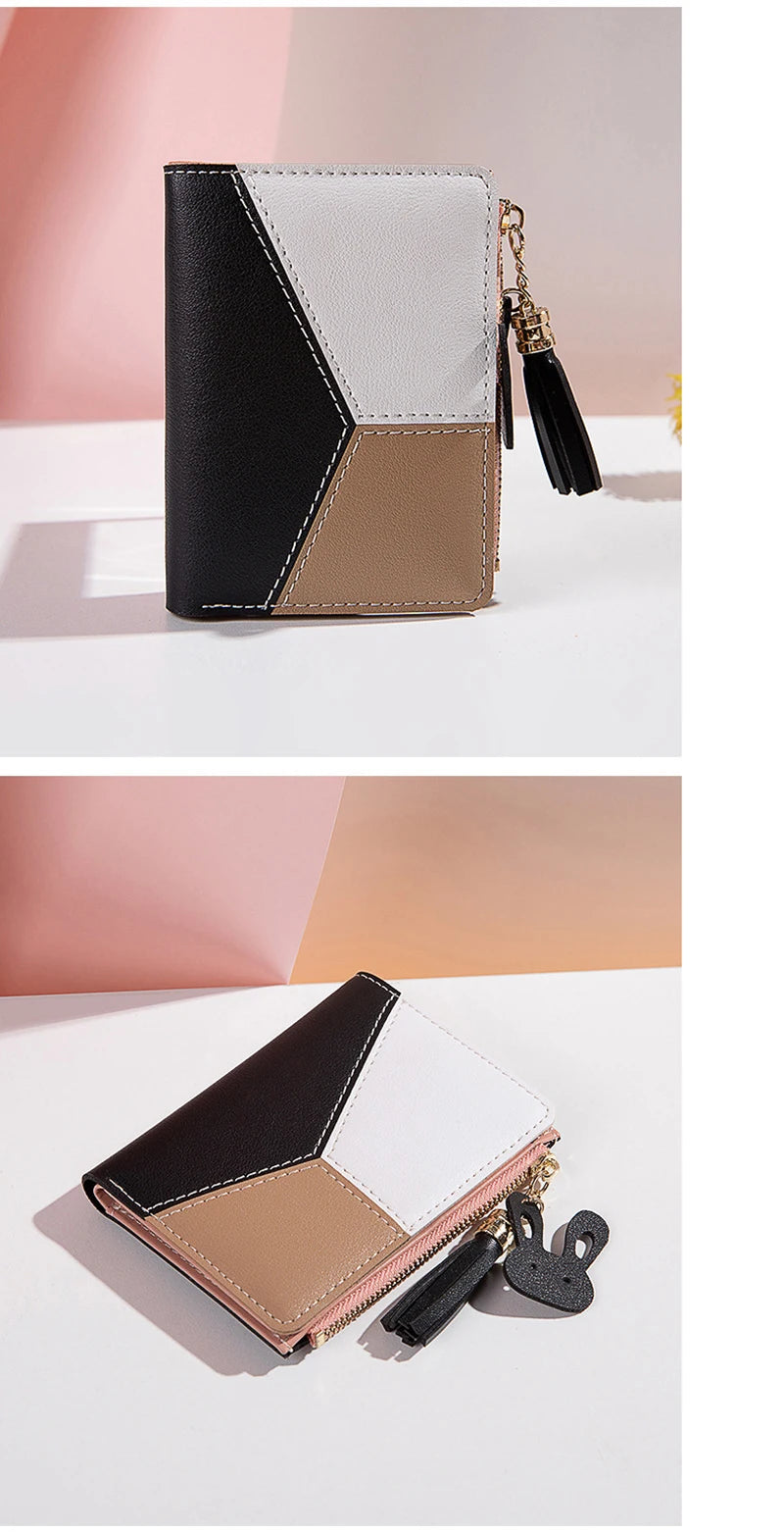 Women's PU Leather Wallet – Foldable Card Holder & Coin Purse for Ladies