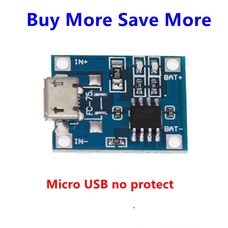 5-Pack USB 18650 Charger Module — Type-C / Micro / Mini USB Li-ion Charging Board