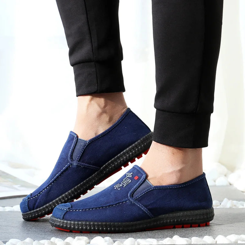 Men's Denim Slip-On Loafers — Lightweight Breathable Walking Shoes for Everyday Comfort