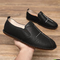 Men's Casual Business Leather Shoes — Slip-On Genuine Leather Walking Shoes (Sizes 38-44)