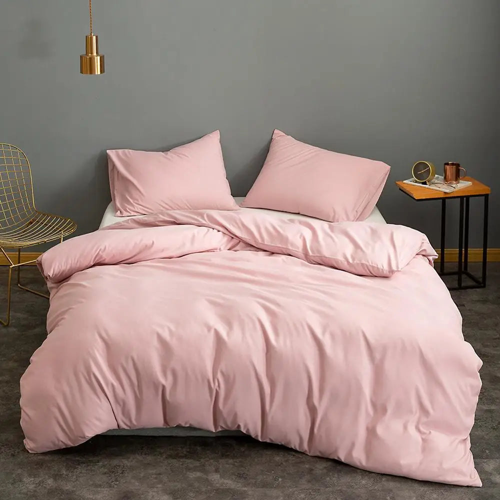 Pink Solid Color Quilt Cover for Girls | King Size 200x220cm, Duvet Cover Only (No Pillowcase)