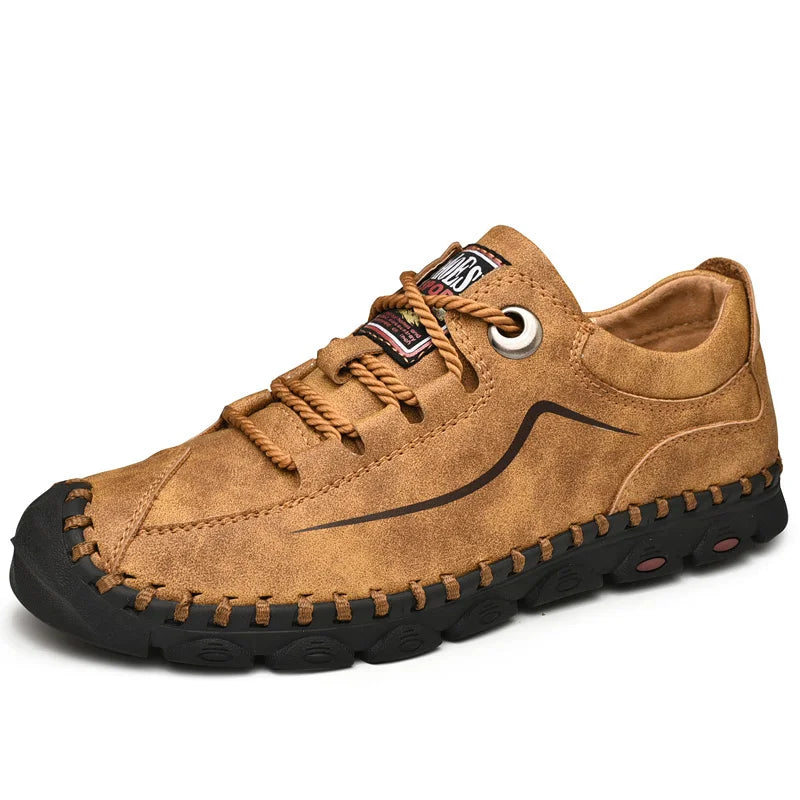 Men's Genuine Leather Business Casual Shoes — Luxury Walking Oxford in Black & Brown (Sizes 38-46)
