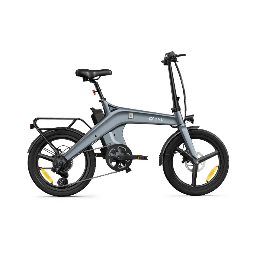 DYU T1 250W Folding Electric Bike — 36V 10Ah 20" Removable Battery, 7-Speed with Rear Seat