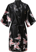Silk Satin Floral Kimono Robe – Bridal Bridesmaid Short Bathrobe & Sleepwear for Women