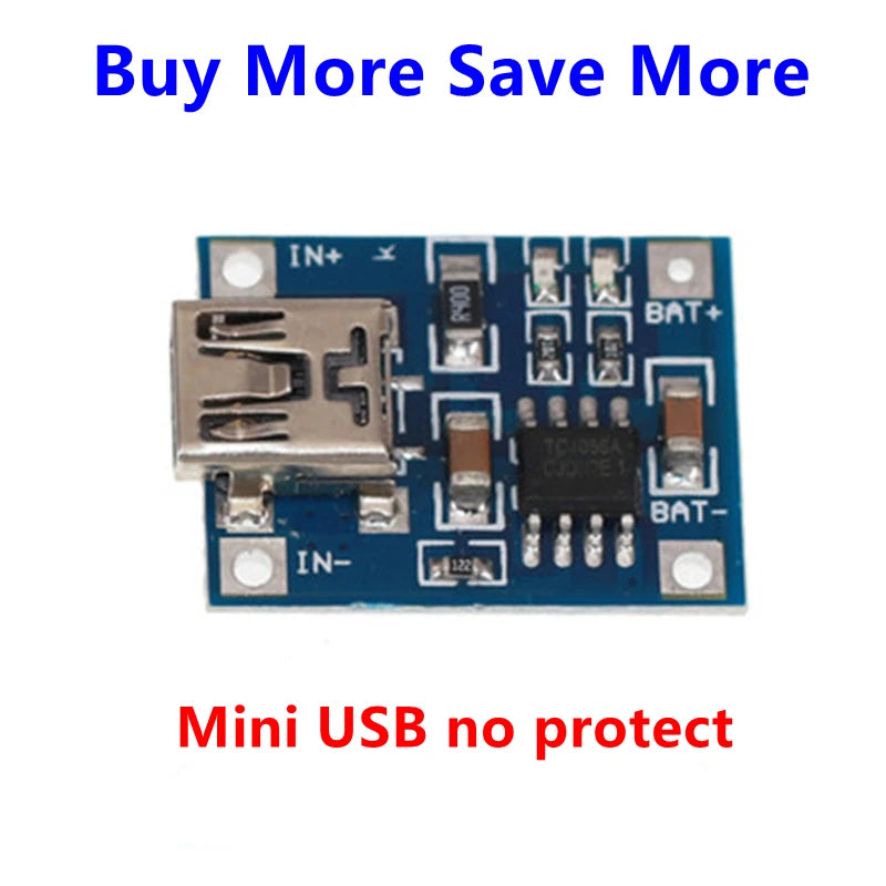 5-Pack USB 18650 Charger Module — Type-C / Micro / Mini USB Li-ion Charging Board