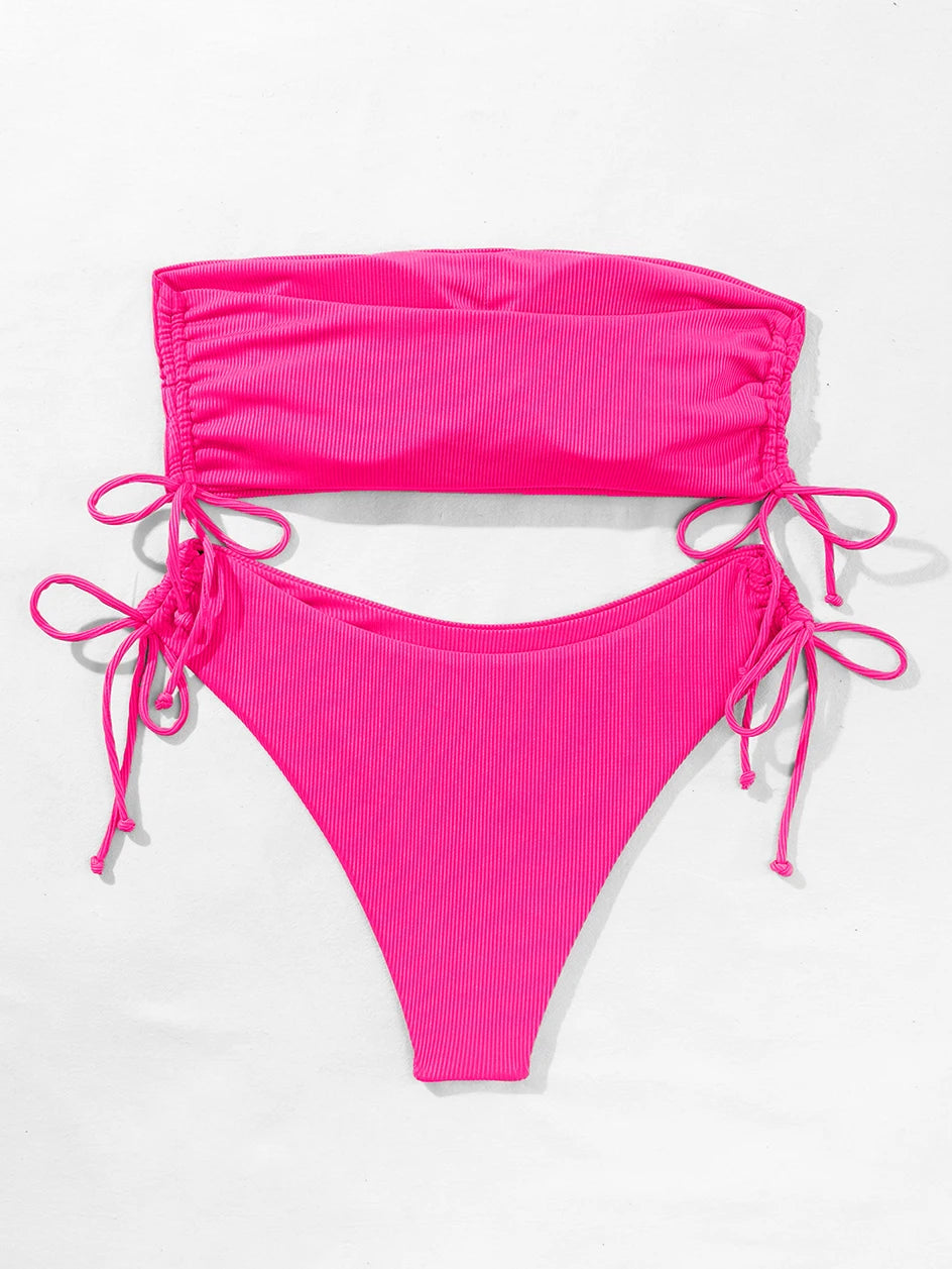 Bandeau High Waist Bikini Set — 2-Piece Women's Swimsuit