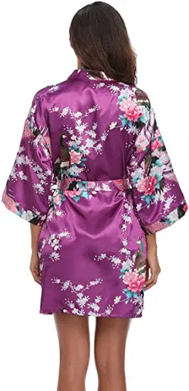 Women's Floral Rayon Kimono Robe | Sexy Lingerie Bath Gown Nightdress Oversize
