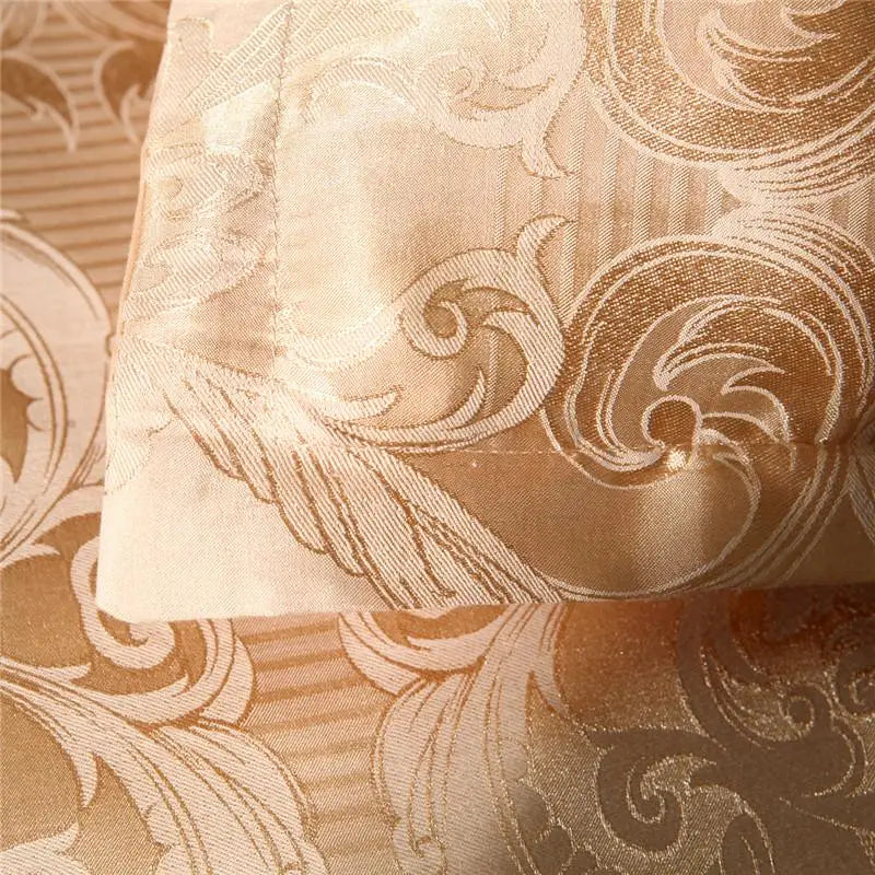 Luxury Silky Duvet Cover Set – Queen & King Bedding with Pillowcases, Gold & Multi-Color