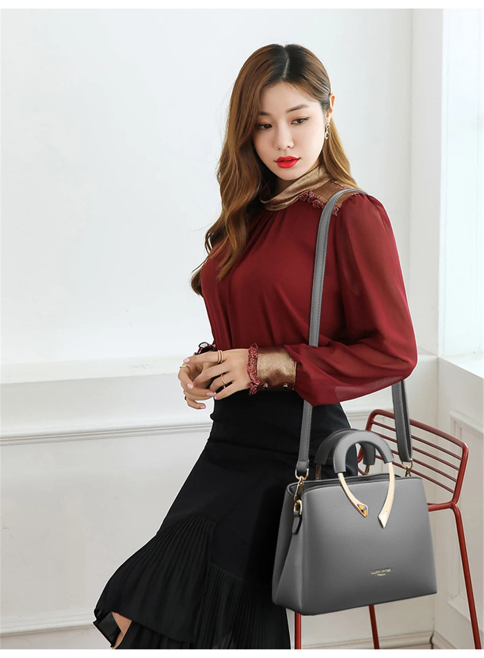 VANDERWAH Luxury Microfiber Leather Casual Tote Bag – Designer Shoulder Crossbody Handbag for Women
