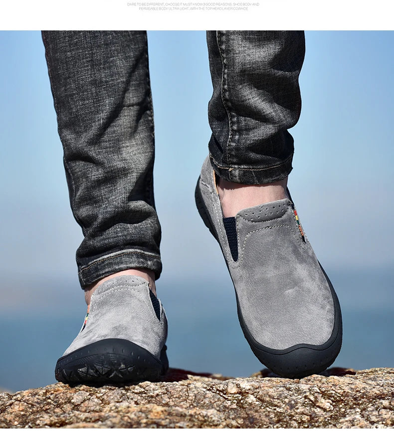 Men's Cow Leather Cotton-Lined Slip-On Loafers