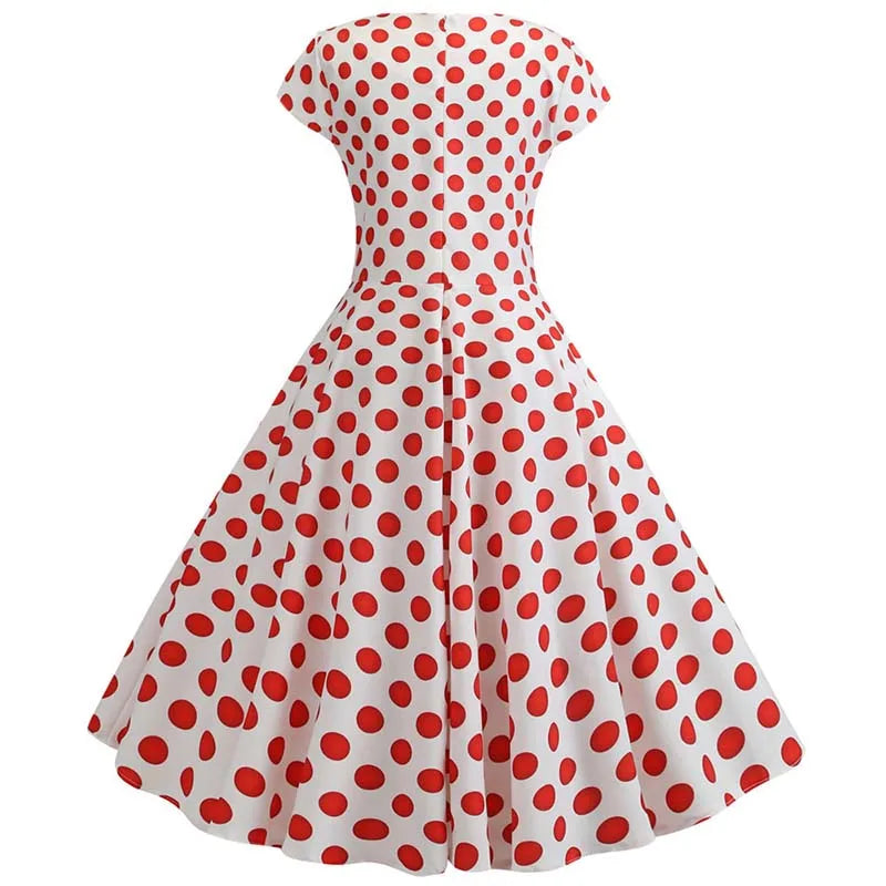 Women Summer Music Note Print Dress 50s 60s Robe Retro Swing Casual Vintage Party Dresses Vestidos