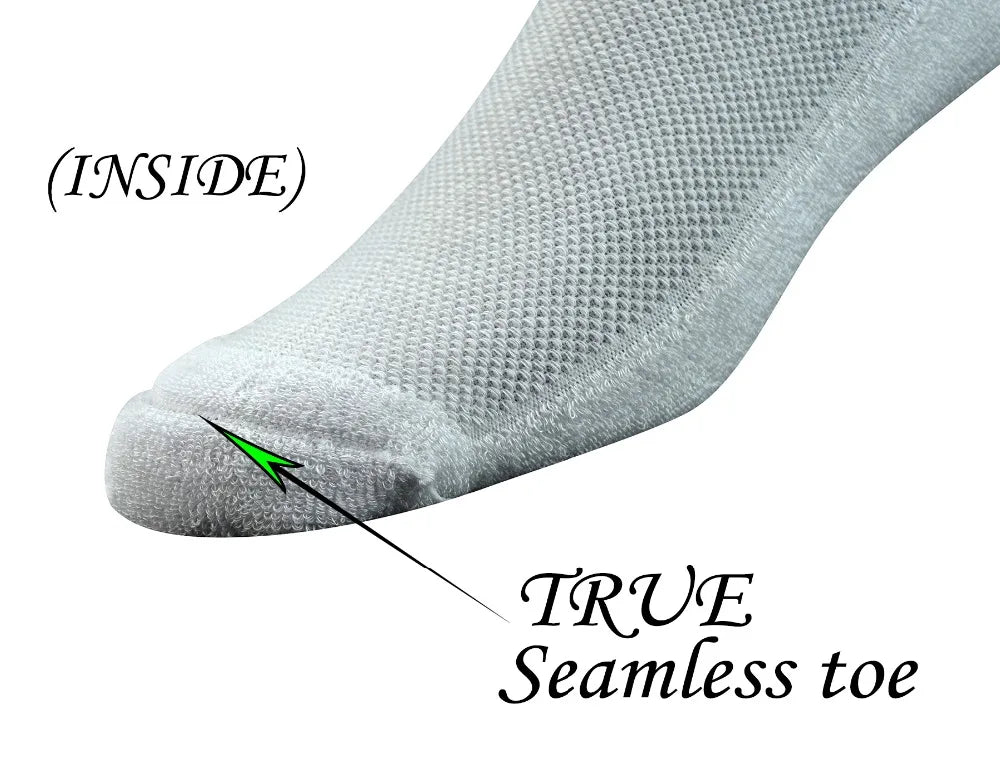 Men's Bamboo Diabetic Crew Socks – 4 Pairs Seamless Toe Cushion Sole Size 10-13