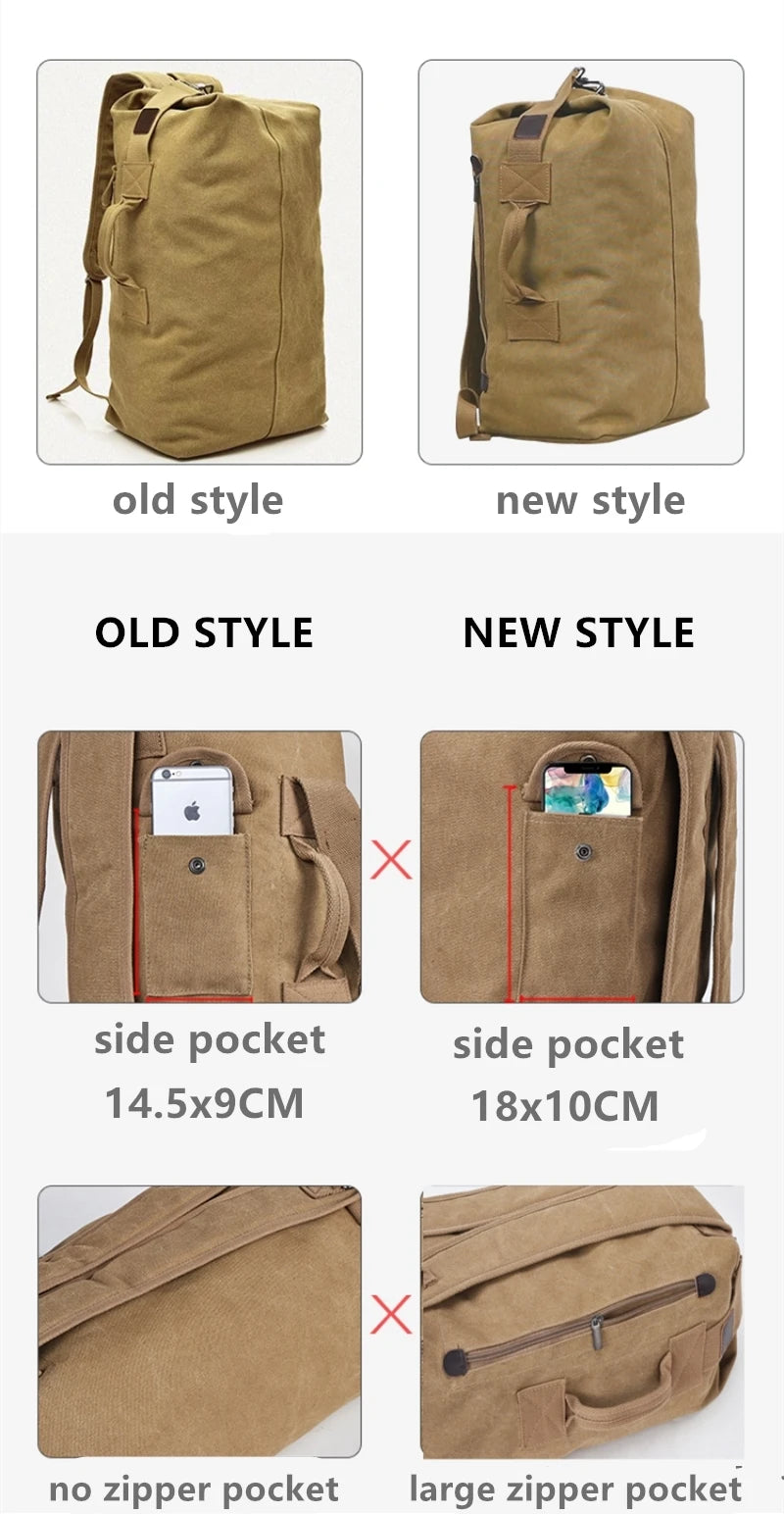 Canvas Hiking Backpack – Large-Capacity Travel Rucksack