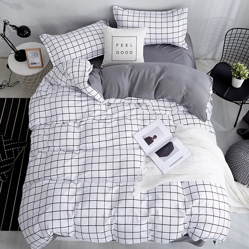 Microfiber Reactive Print Bedding Set – Duvet Cover, Flat Sheet & Pillowcases, 16 Patterns & 5 Sizes