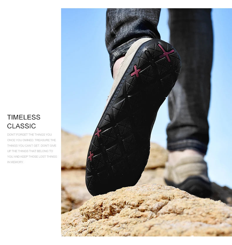 Men's Cow Leather Cotton-Lined Slip-On Loafers