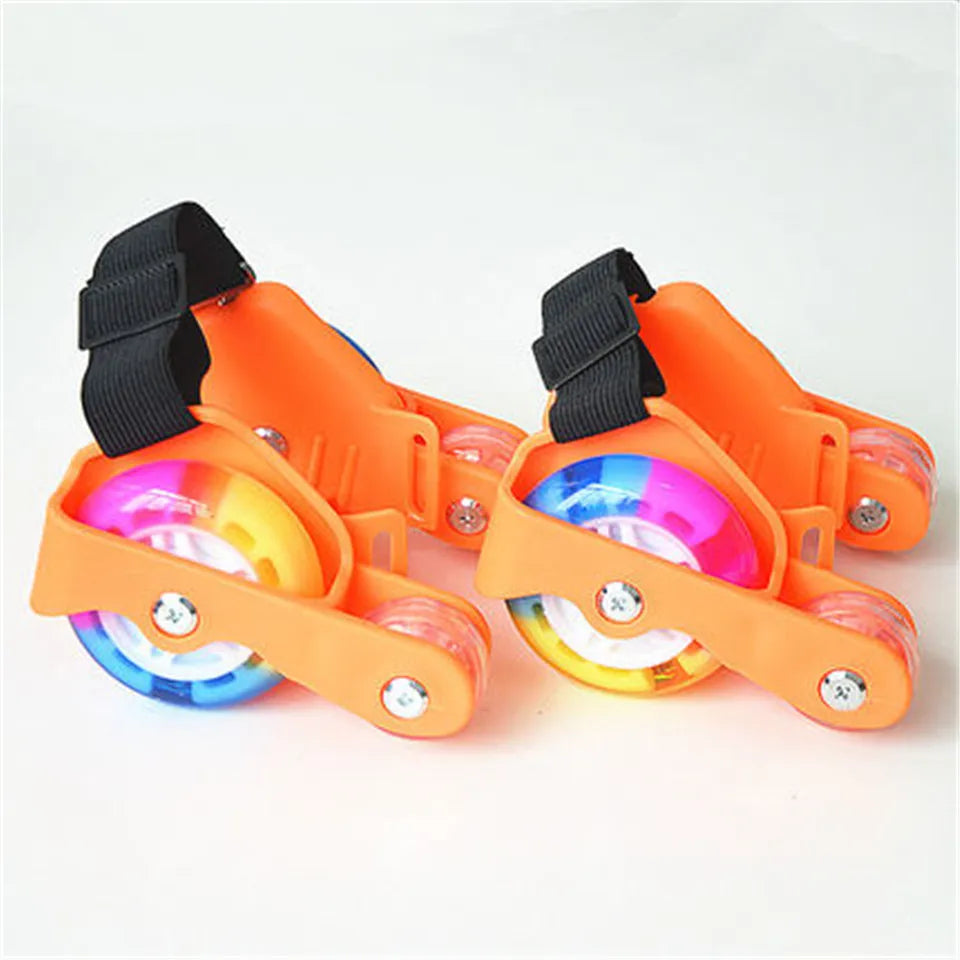 Children's LED Flashing Heel Roller Skate Shoes – Adjustable Hot Wheels Colorful Pulley Strap Skates