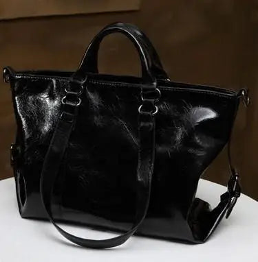 Luxury Patent Leather Large Shoulder Crossbody Tote – Designer Travel Handbag for Women