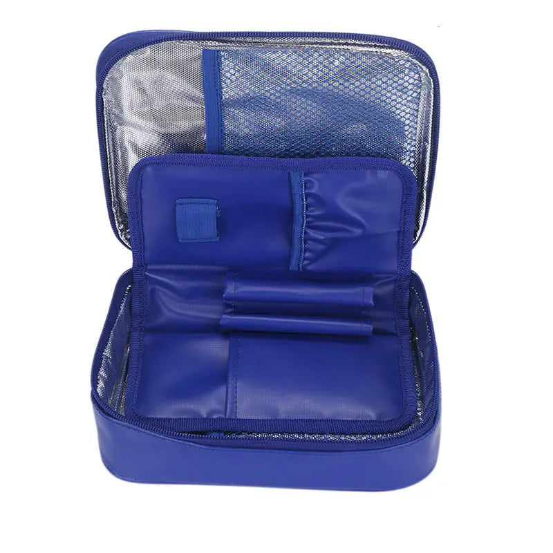 Portable Insulated Insulin Cooler Bag – Nylon Aluminum Foil Diabetic Travel Case with Gel Packs & Thermometer