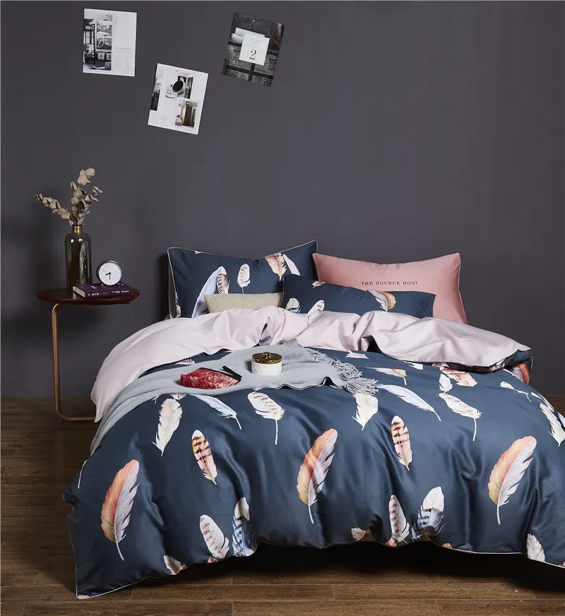 500TC Egyptian Cotton Bedding Set – 4 or 6-Piece Luxury Duvet Cover with Sheet & Pillowcases, 19 Colors