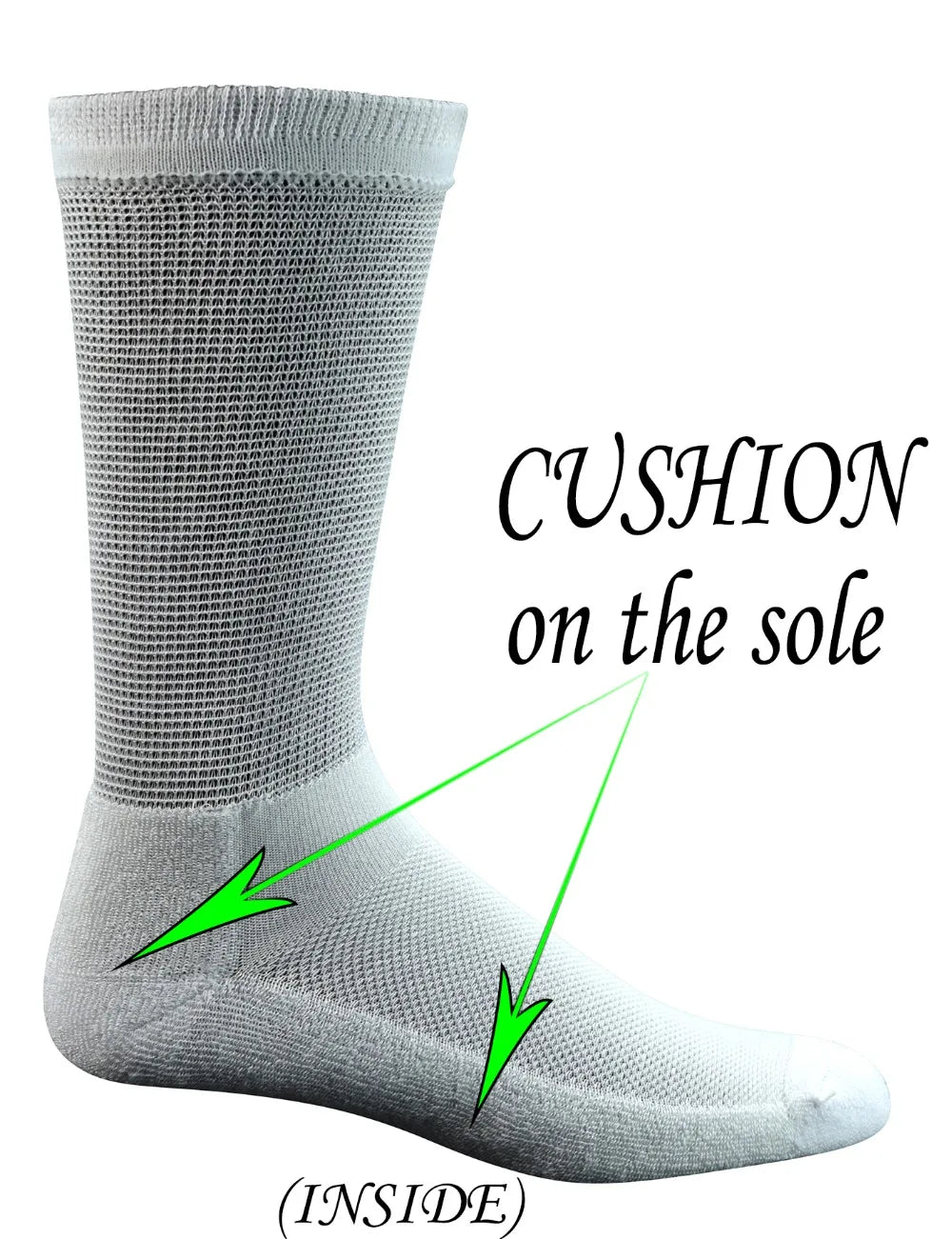Men's Bamboo Diabetic Crew Socks – 4 Pairs Seamless Toe Cushion Sole Size 10-13
