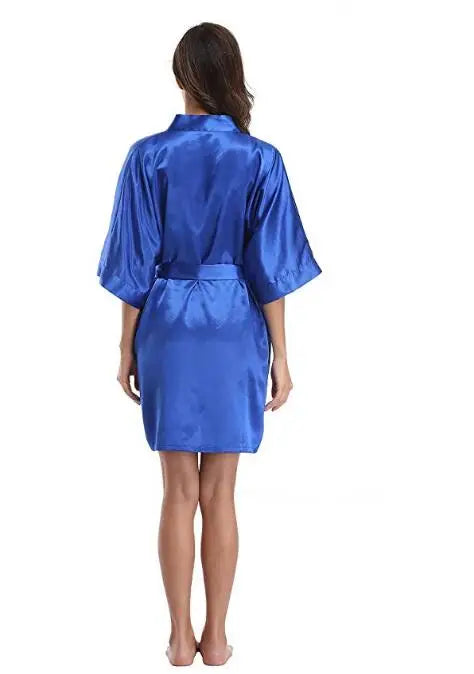 Women's Satin Bridal Kimono Robe | Wedding Spa Bathrobe Nightgown up to 4XL