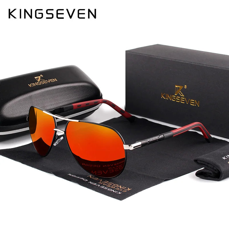 KINGSEVEN Men's Vintage Aluminum Polarized Sunglasses | Coating Lens Driving Eyewear for Men & Women