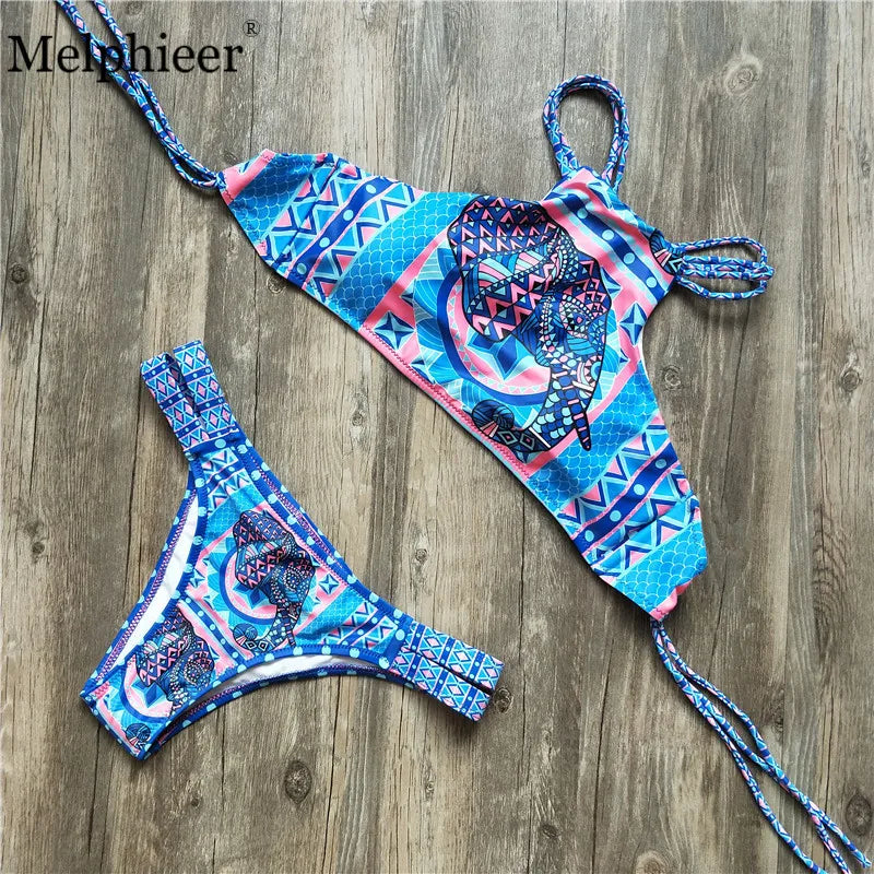 High Neck Crochet Tank Crop Bikini Set — Women's Monokini Swimsuit 2025