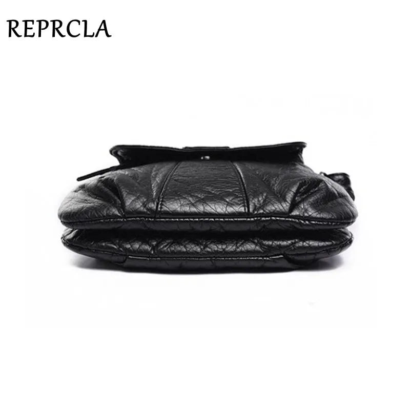 REPRCLA 2-Layer Flap Crossbody Shoulder Bag – Soft PU Leather Messenger Handbag for Women