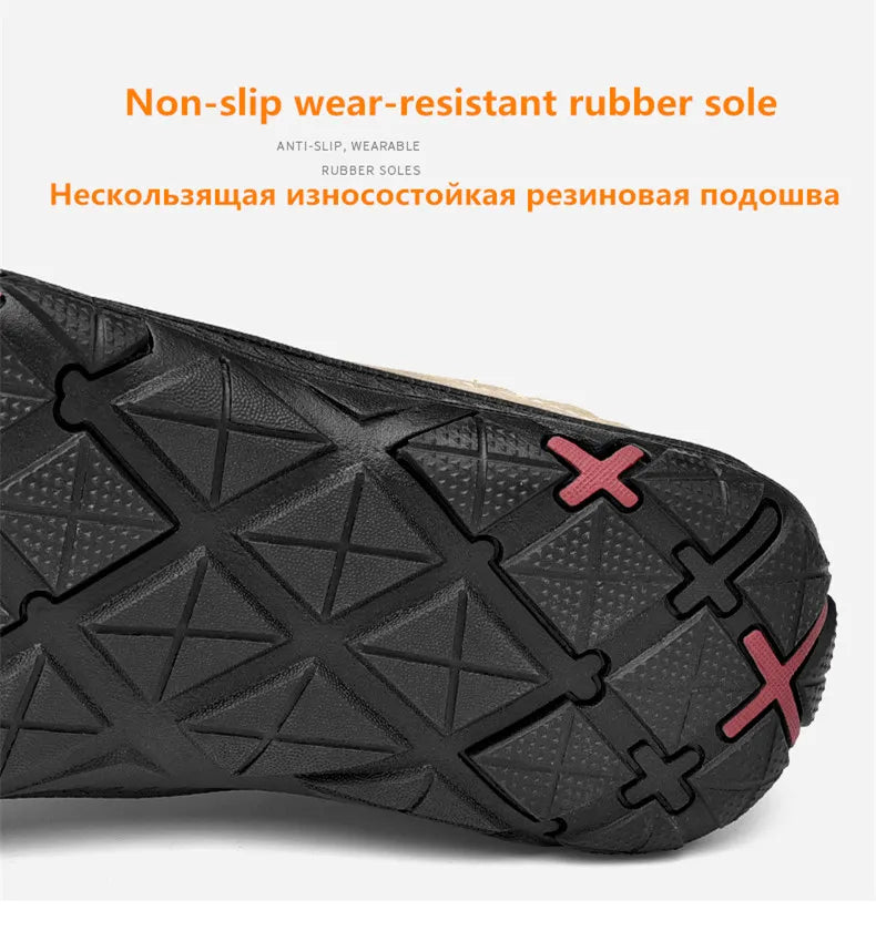 Men's Cow Leather Cotton-Lined Slip-On Loafers