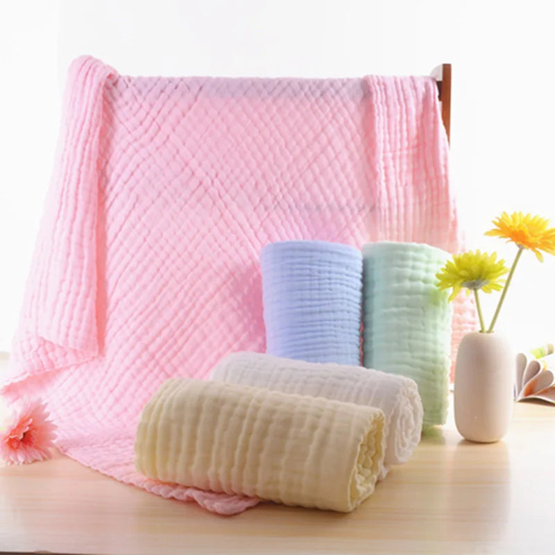 Baby Muslin Swaddle Blanket – Soft Cotton Newborn Wrap, Bath Towel & Stroller Cover, 105x105cm