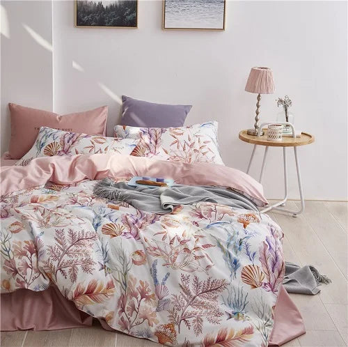 500TC Egyptian Cotton Bedding Set – 4 or 6-Piece Luxury Duvet Cover with Sheet & Pillowcases, 19 Colors