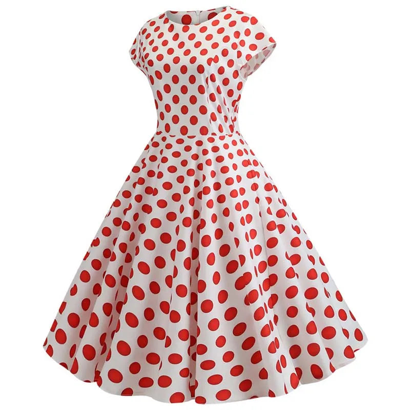 Women Summer Music Note Print Dress 50s 60s Robe Retro Swing Casual Vintage Party Dresses Vestidos