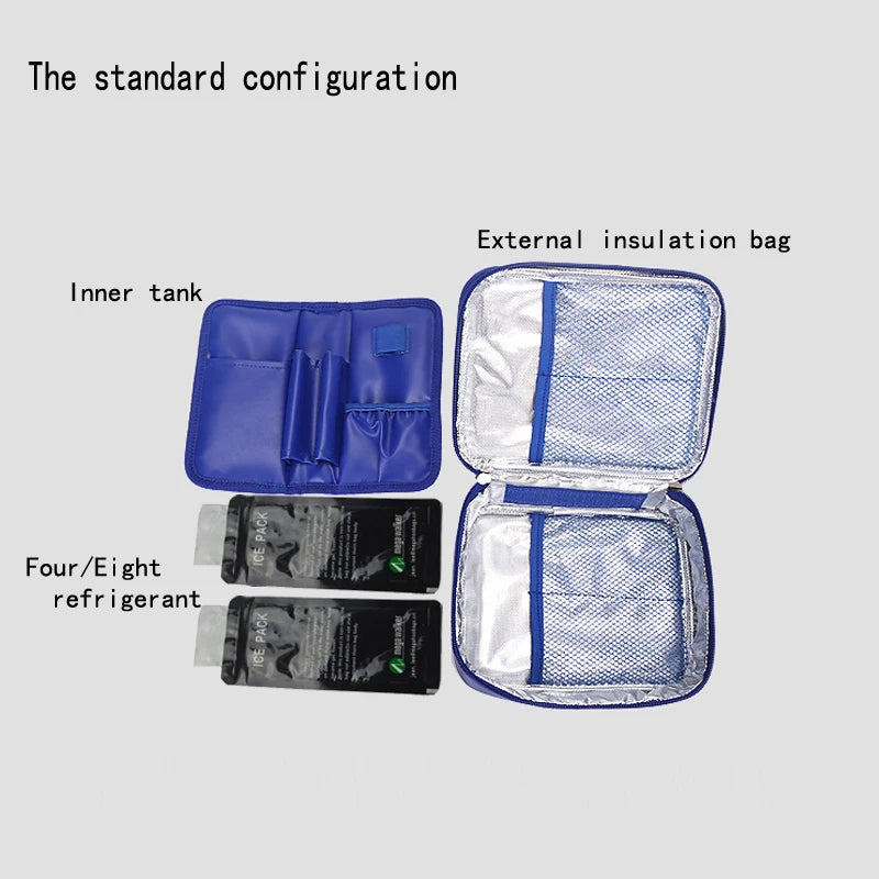 Portable Insulated Insulin Cooler Bag – Nylon Aluminum Foil Diabetic Travel Case with Gel Packs & Thermometer