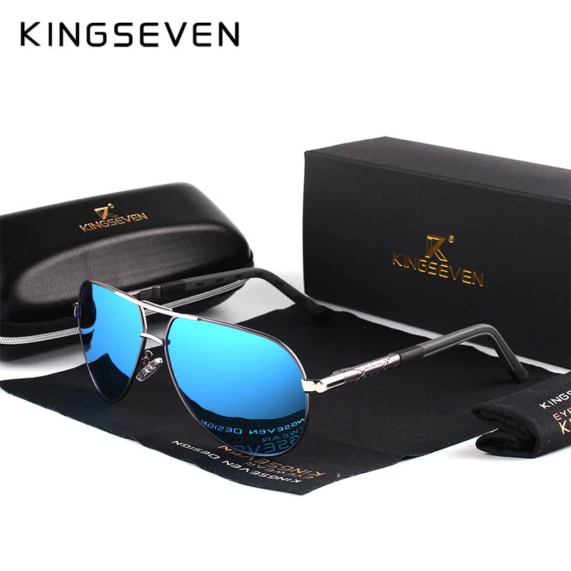 KINGSEVEN Men's Vintage Aluminum Polarized Sunglasses | Coating Lens Driving Eyewear for Men & Women