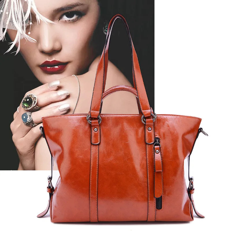 Luxury Patent Leather Large Shoulder Crossbody Tote – Designer Travel Handbag for Women
