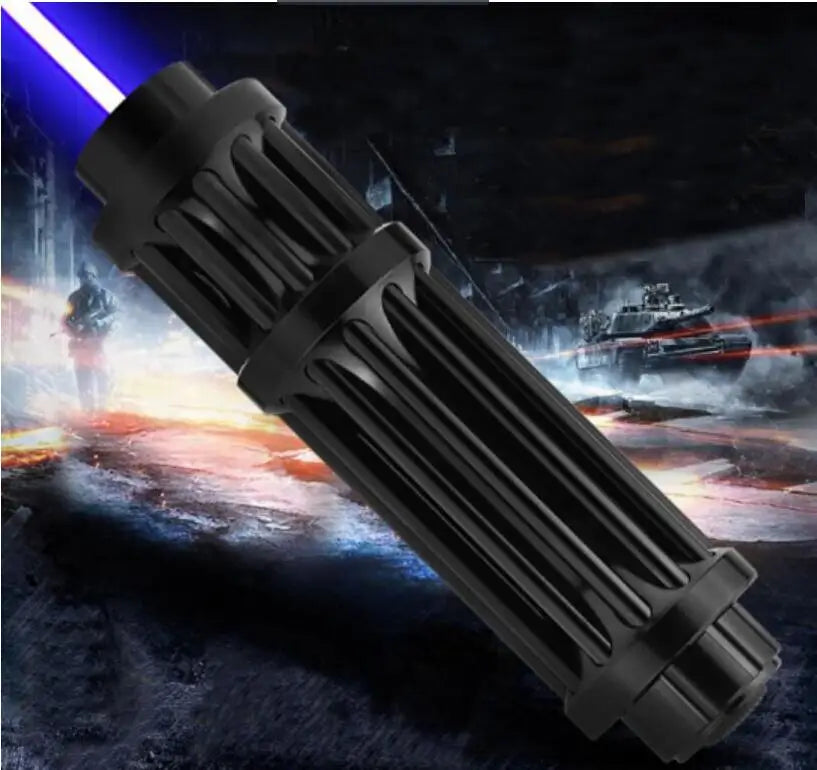 High Power Laser Pointer Pen – Adjustable Focus, 5 Interchangeable Caps for Hunting & Outdoor