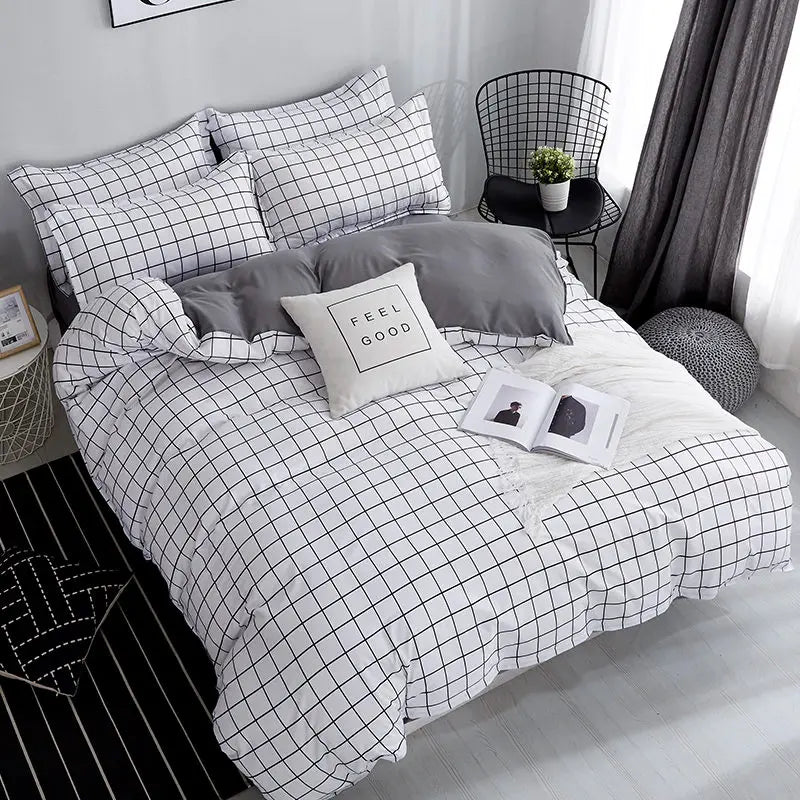 Microfiber Reactive Print Bedding Set – Duvet Cover, Flat Sheet & Pillowcases, 16 Patterns & 5 Sizes