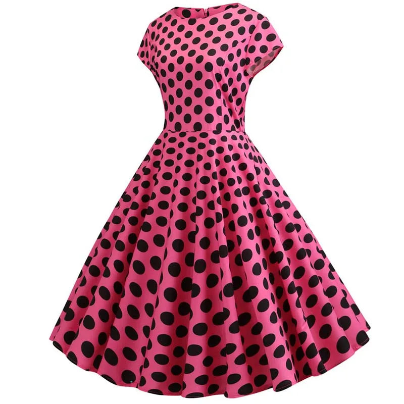 Women Summer Music Note Print Dress 50s 60s Robe Retro Swing Casual Vintage Party Dresses Vestidos