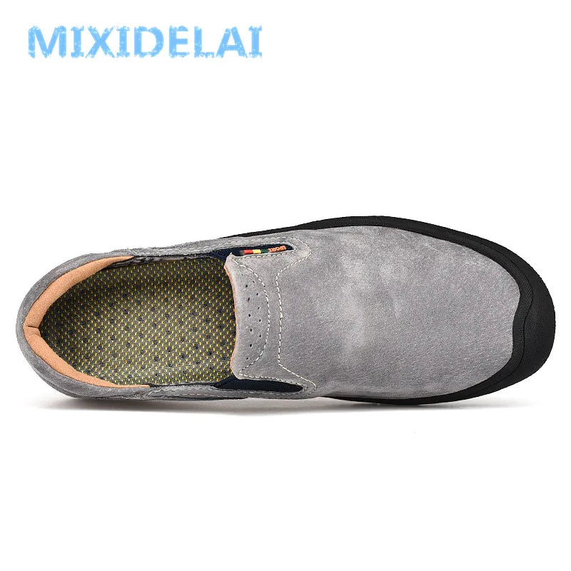 Men's Cow Leather Cotton-Lined Slip-On Loafers