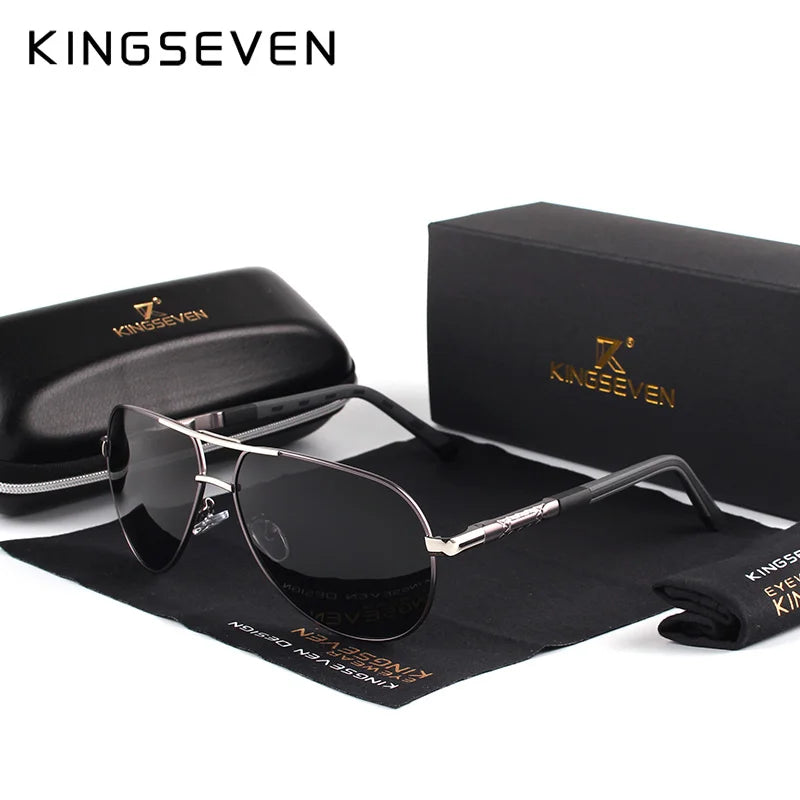 KINGSEVEN Men's Vintage Aluminum Polarized Sunglasses | Coating Lens Driving Eyewear for Men & Women