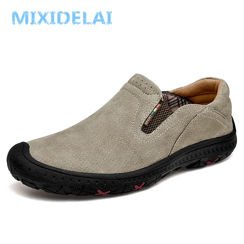 Men's Cow Leather Cotton-Lined Slip-On Loafers