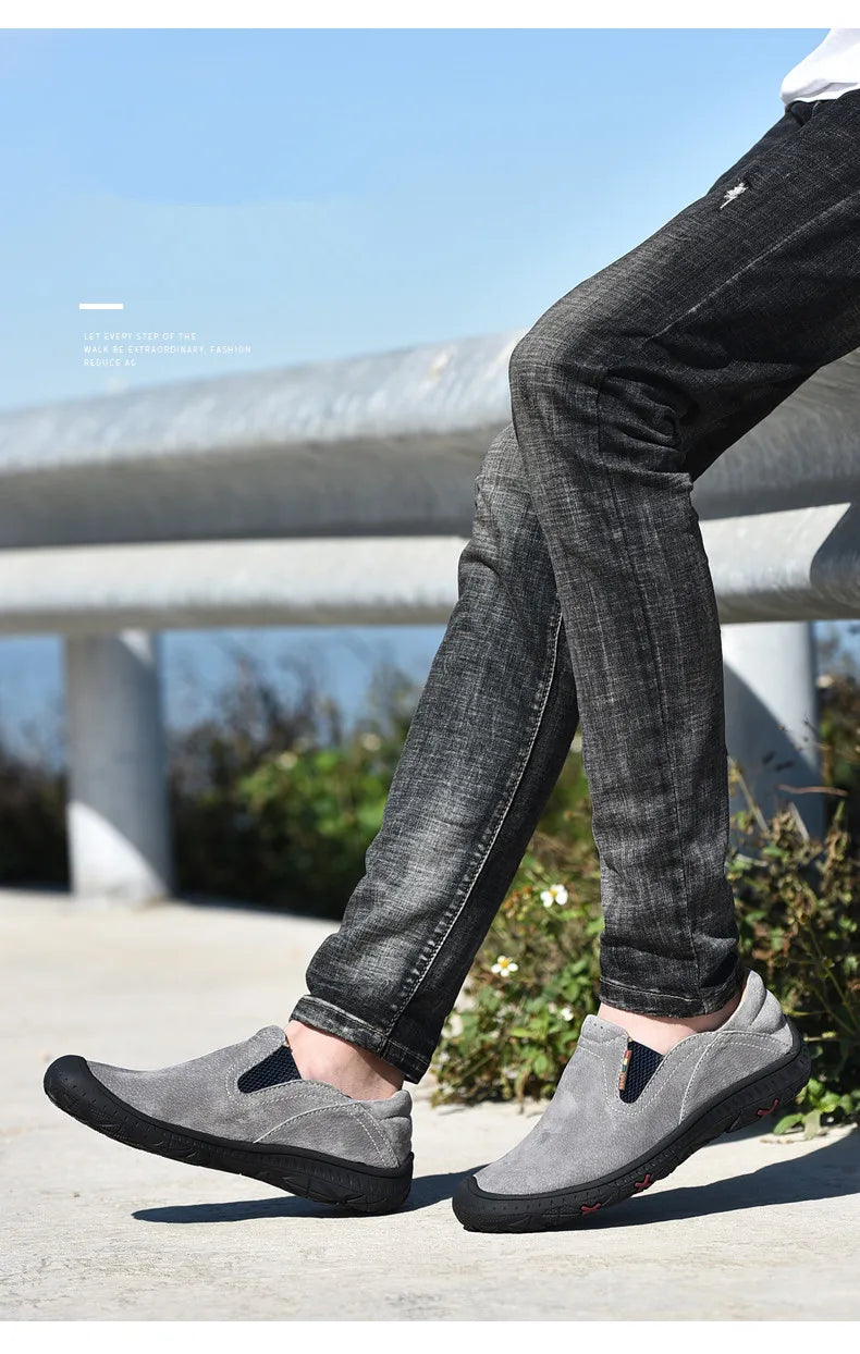Men's Cow Leather Cotton-Lined Slip-On Loafers