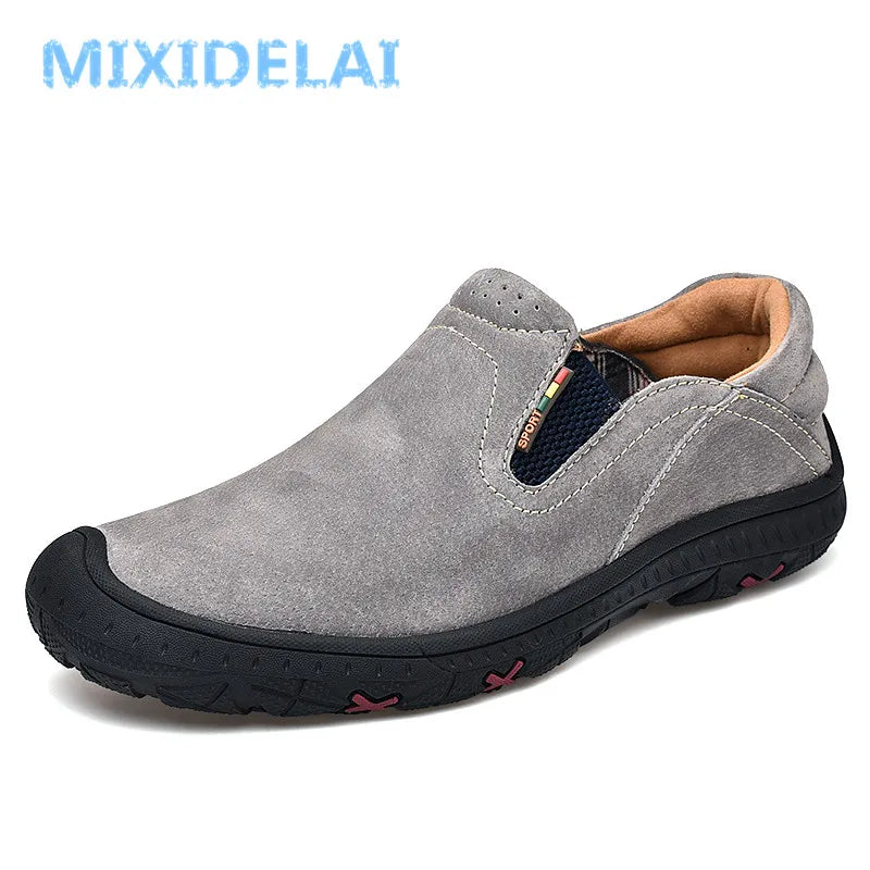 Men's Cow Leather Cotton-Lined Slip-On Loafers