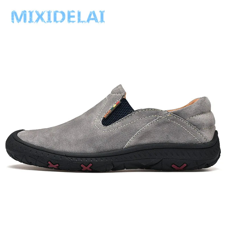 Men's Cow Leather Cotton-Lined Slip-On Loafers