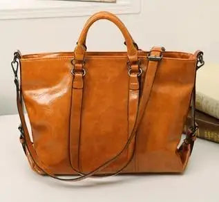 Luxury Patent Leather Large Shoulder Crossbody Tote – Designer Travel Handbag for Women