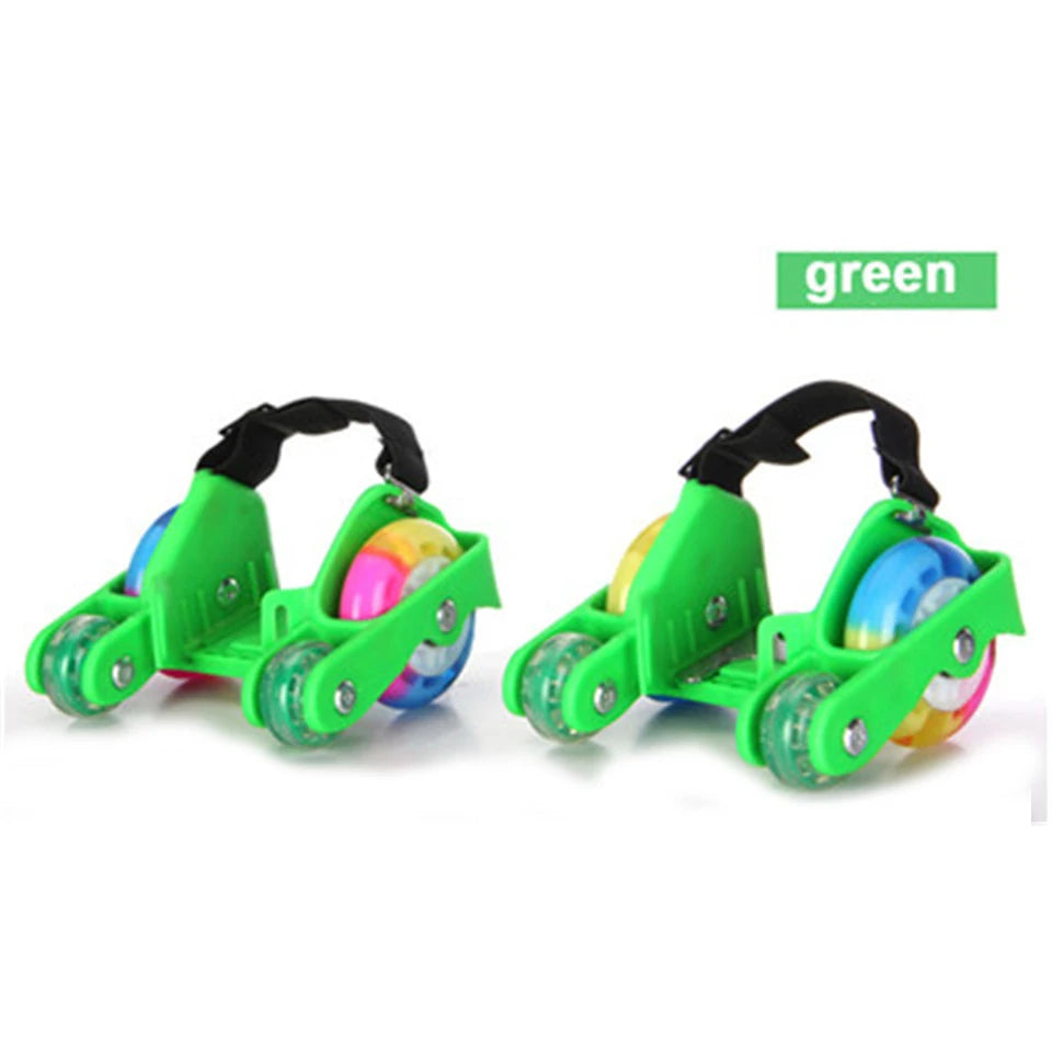 Children's LED Flashing Heel Roller Skate Shoes – Adjustable Hot Wheels Colorful Pulley Strap Skates