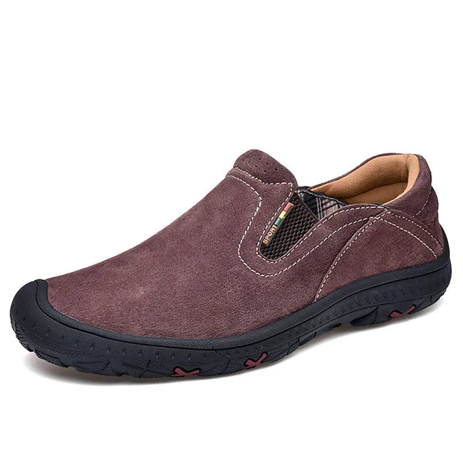 Men's Cow Leather Cotton-Lined Slip-On Loafers