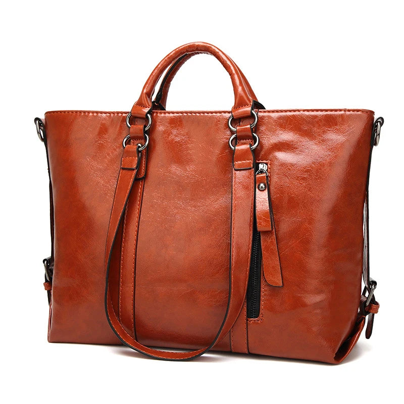 Luxury Patent Leather Large Shoulder Crossbody Tote – Designer Travel Handbag for Women